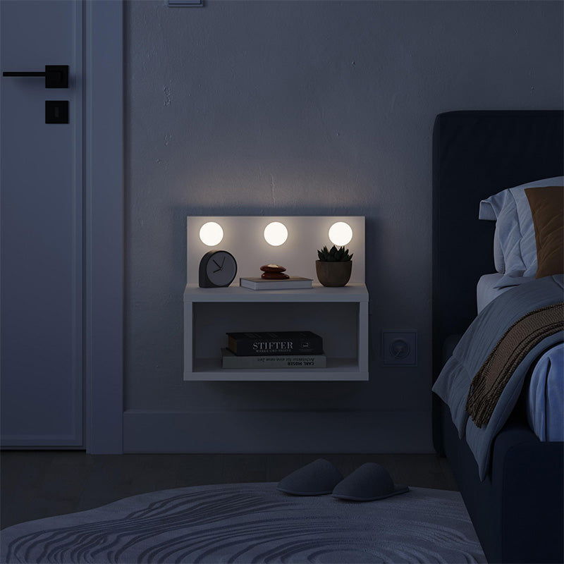 Treo стенен нощен шкаф с LED осветление в бял цвят 40x30x33.8cm