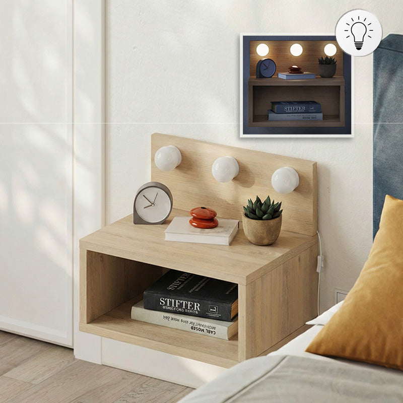 Treo стенна нощна шкафче с LED светлина в цвят сапфиров дъб 40x30x33.8cm.