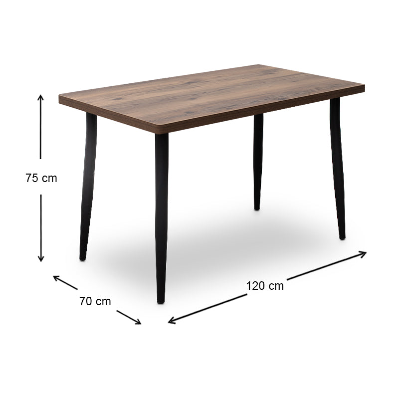 Levico Mdf/metallic маса в цвят пушен орех 120x70x75cm.