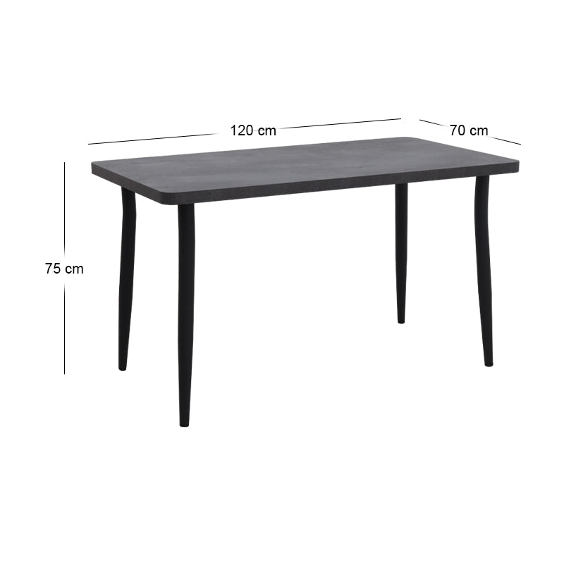 Levico Mdf/metallic маса в тъмносив бетонен цвят 120x70x75cm.