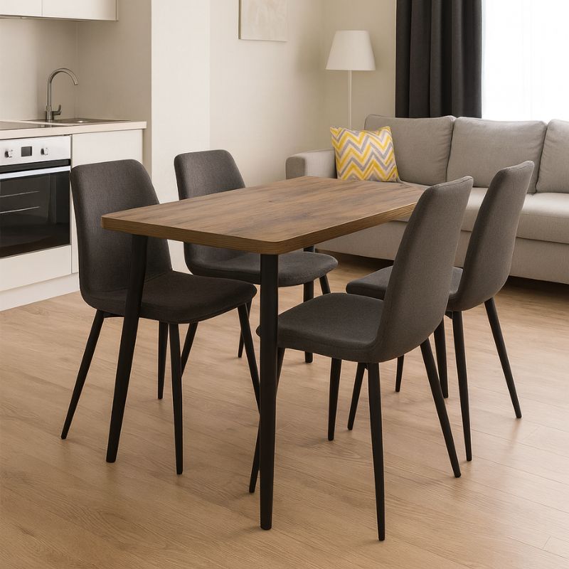 Levico Mdf/metallic маса в акациев цвят 130x75x75cm.