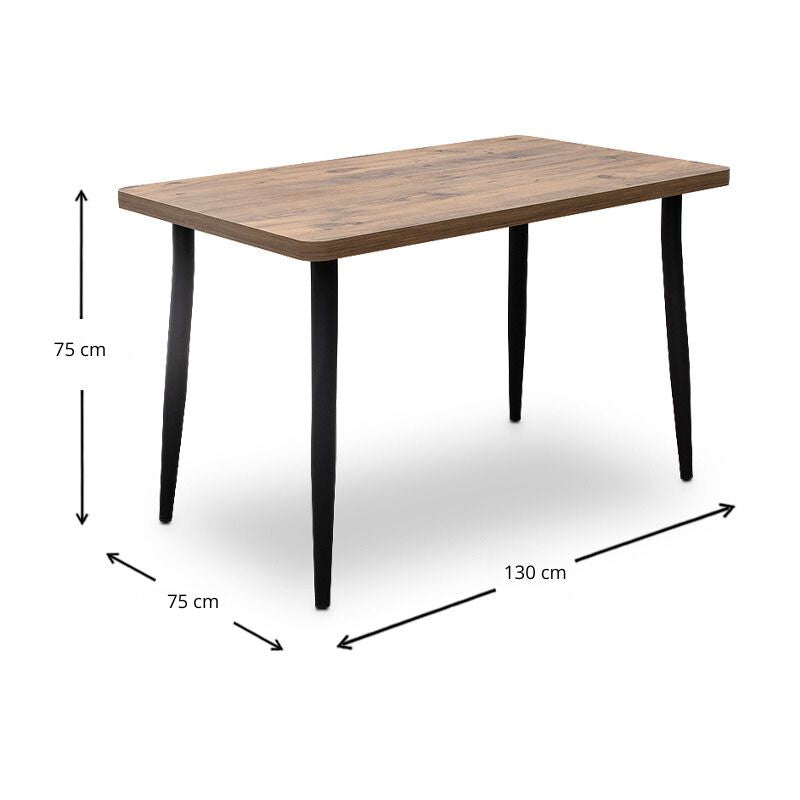 Levico Mdf/metallic маса в акациев цвят 130x75x75cm.