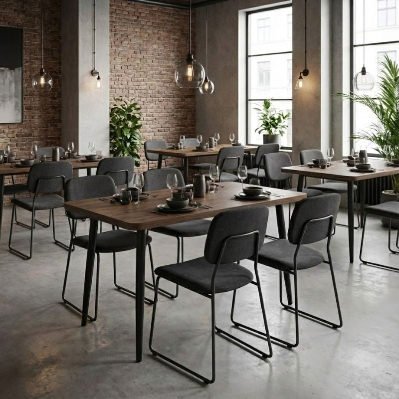 Levico Mdf/metallic маса в цвят опушен орех 130x75x75cm.