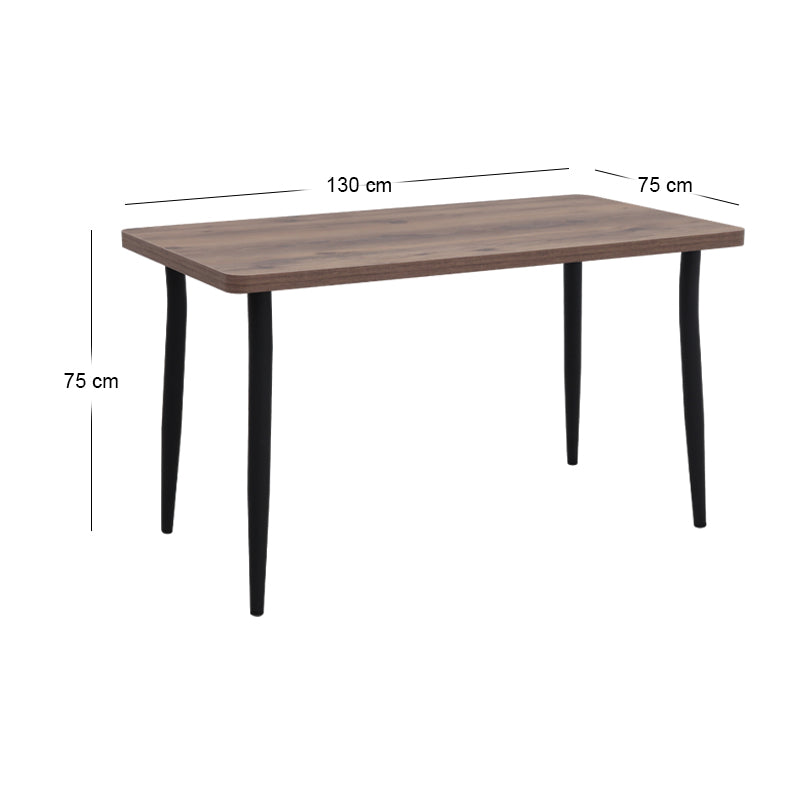 Levico Mdf/metallic маса в цвят опушен орех 130x75x75cm.