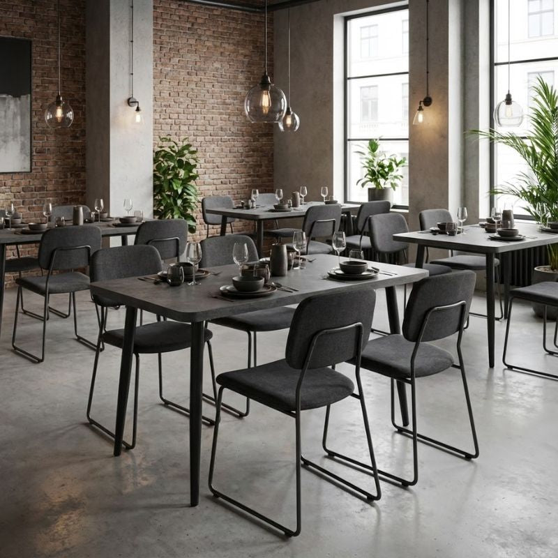 Levico Mdf/metallic маса в тъмносив бетонен цвят 130x75x75cm.