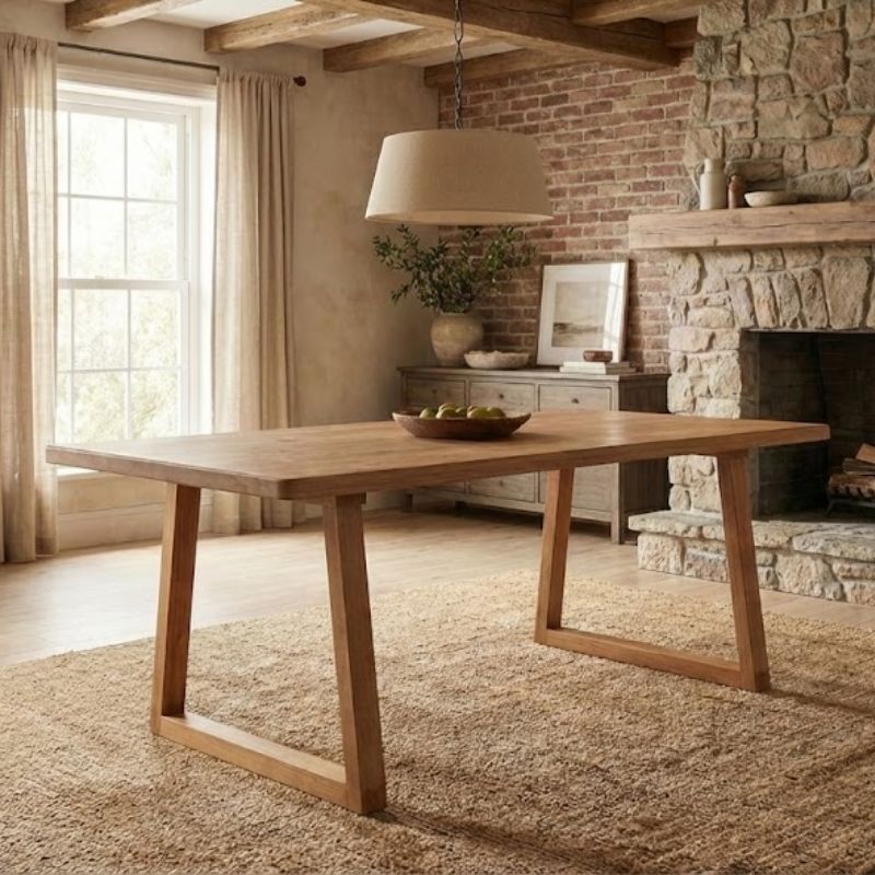 Liora MDF - дървена маса за хранене в акациев цвят 180x90x75cm.