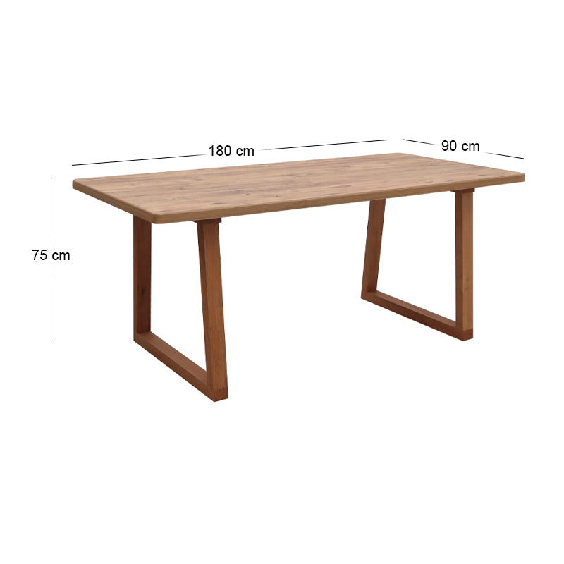 Liora MDF - дървена маса за хранене в акациев цвят 180x90x75cm.