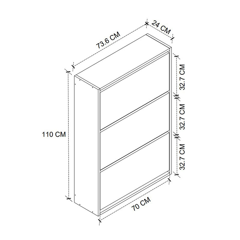 Nave меламинова поставка за обувки за 18 чифта в цвят антрацит 73,6x24x110cm.