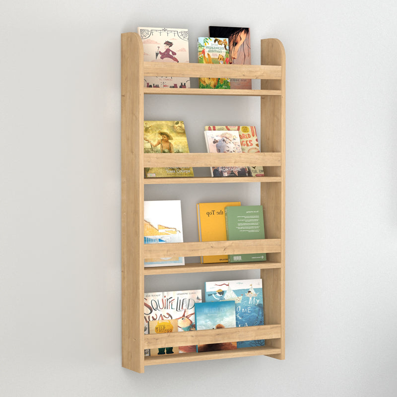 Montessori стенен рафт от меламин в цвят сапфирен дъб 60x15x120cm