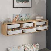 Pavia wall-mounted скрин с 6 чекмеджета в цвят сапфирен дъб 132x31x30.7cm