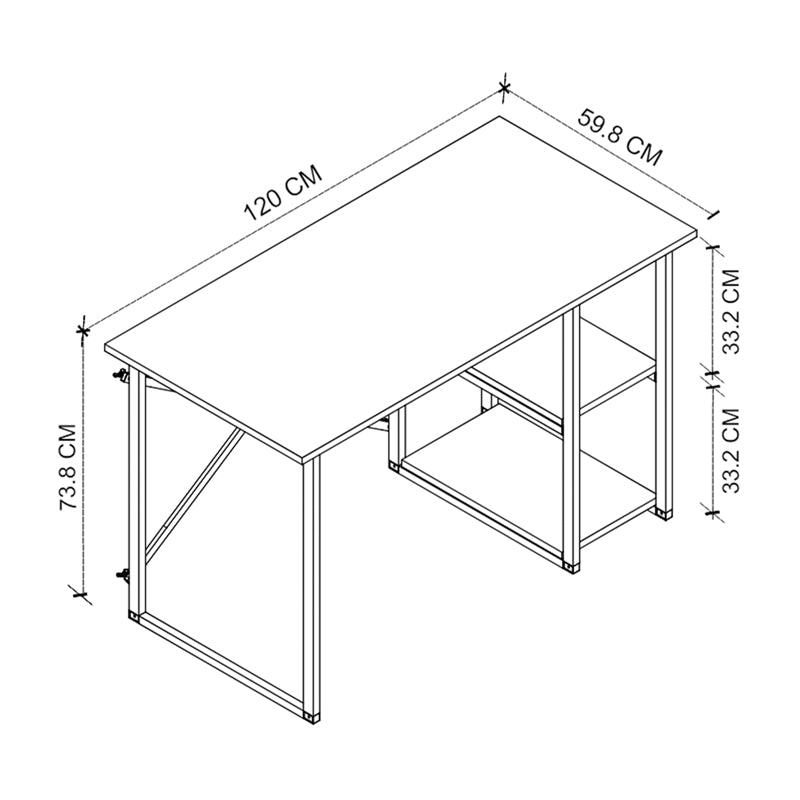 Odeon меламинено двустранно работно бюро в цвят рустик орех 120x59.8x73.8cm.