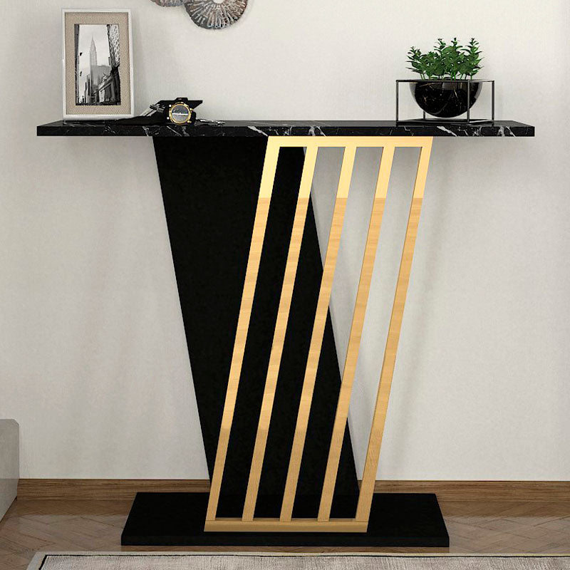 Gravity меламинова конзола с ефект черен мрамор - злато 90x29,6x76,8cm.