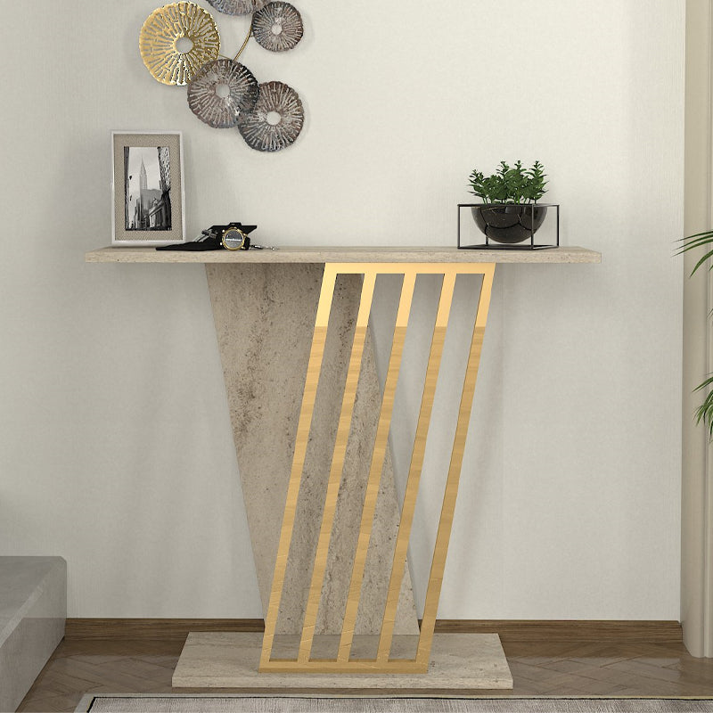 Gravity меламинова конзола в цвят травертин - злато 90x29,6x76,8cm.