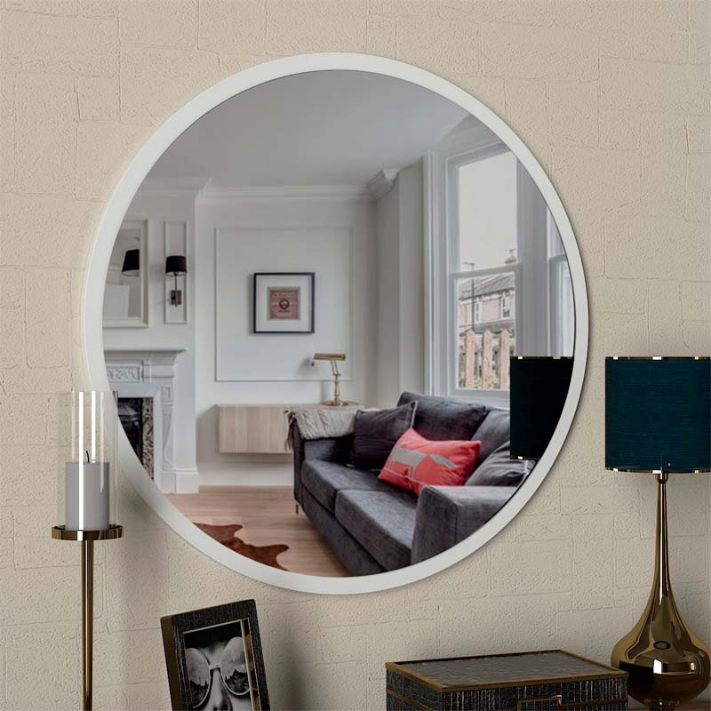 Glob Μegapap melamine mirror in white color 59x2x59cm.