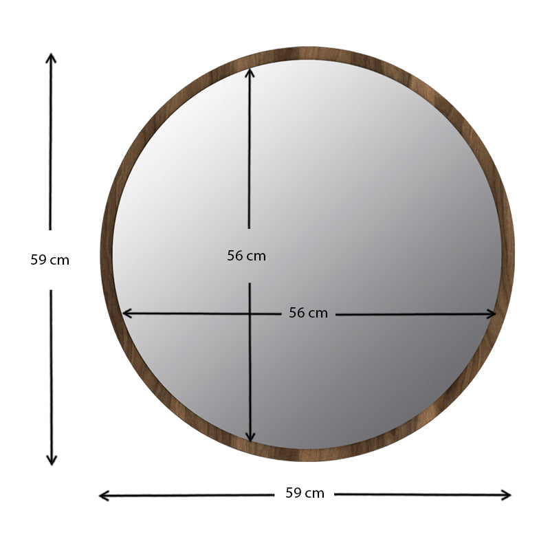 Glob Μegapap melamine mirror in walnut color 59x2x59cm.
