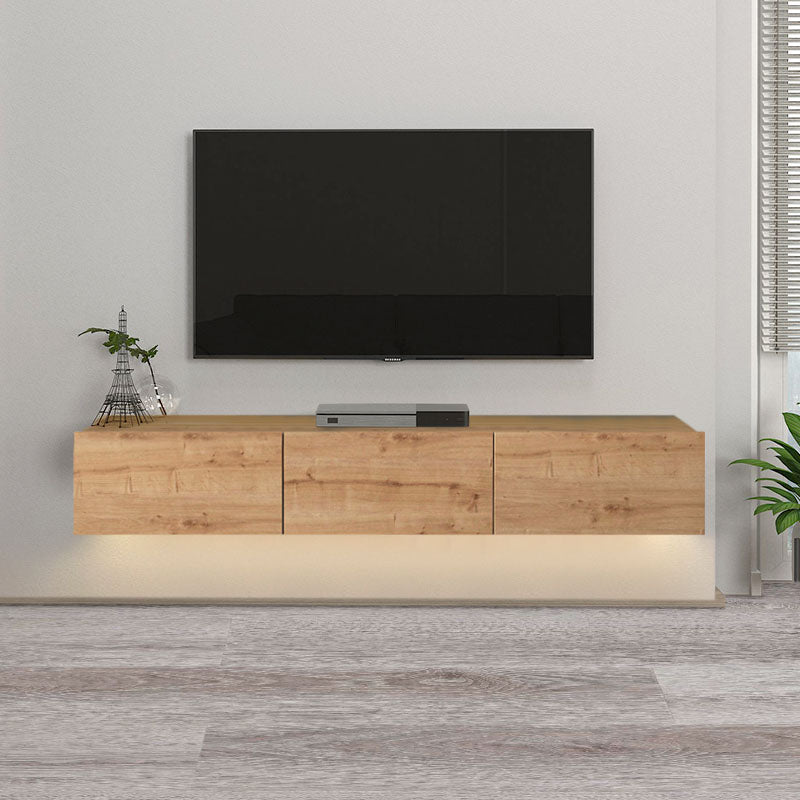 Damla меламинова стена за телевизор с LED осветление в цвят сапфирен дъб 180x29.5x29.5cm