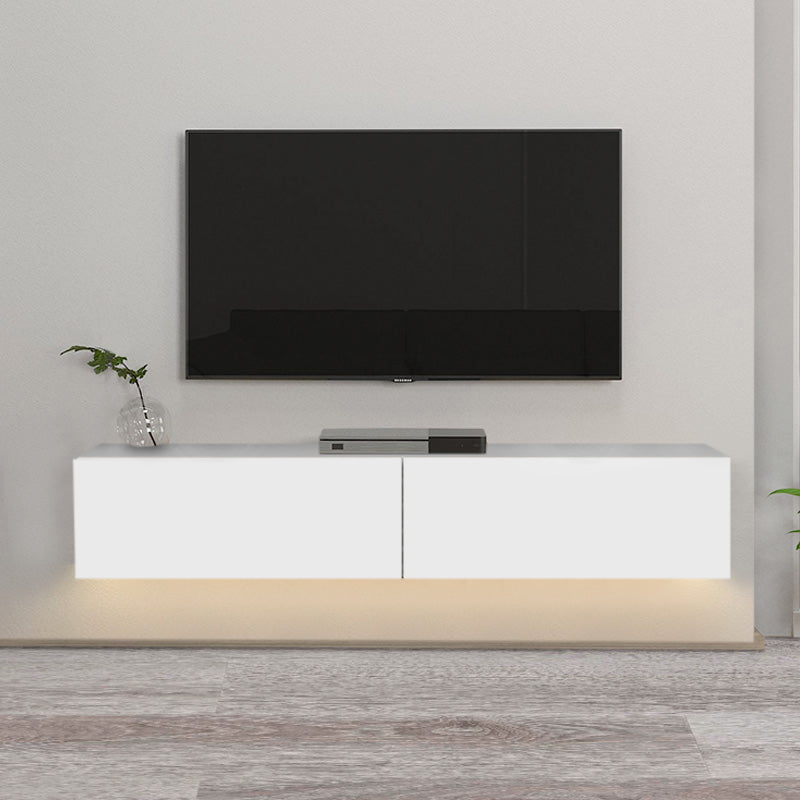 Aristo меламинов стенен шкаф за телевизор с LED осветление в бял цвят 135x31.6x25cm.