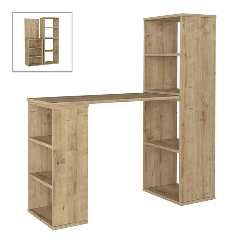 Последно полиморфно работно бюро от меламин в цвят sapphire oak 119x44.7x123cm.