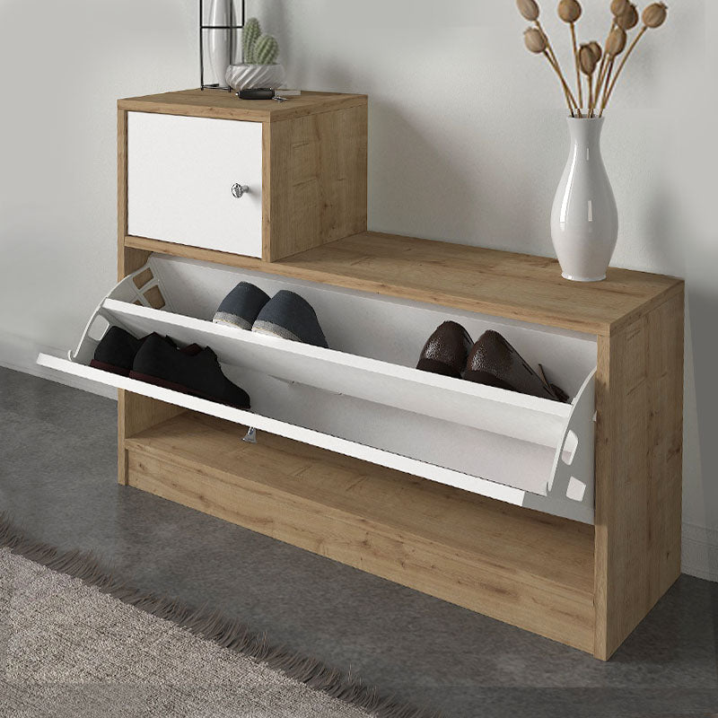 Galina меламинова мебел за антре в сапфирен дъб - бял цвят 91,8x27x70cm.