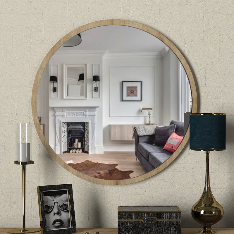 Glob Μegapap melamine mirror in sapphire oak color 59x2x59cm.