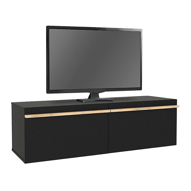 Morel меламинов стенно ТВ шкафче с LED осветление в черен цвят 140x41.8x40cm.