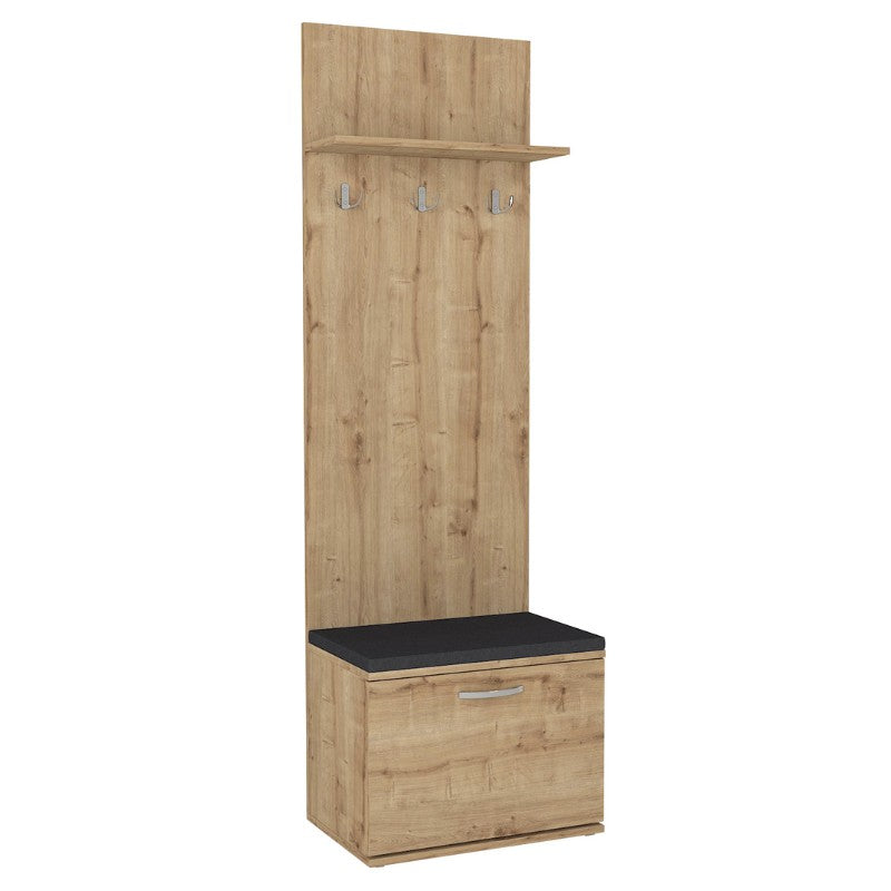 Track стойка за палта с меламин в цвят сапфирен дъб 60x38,2x190cm.