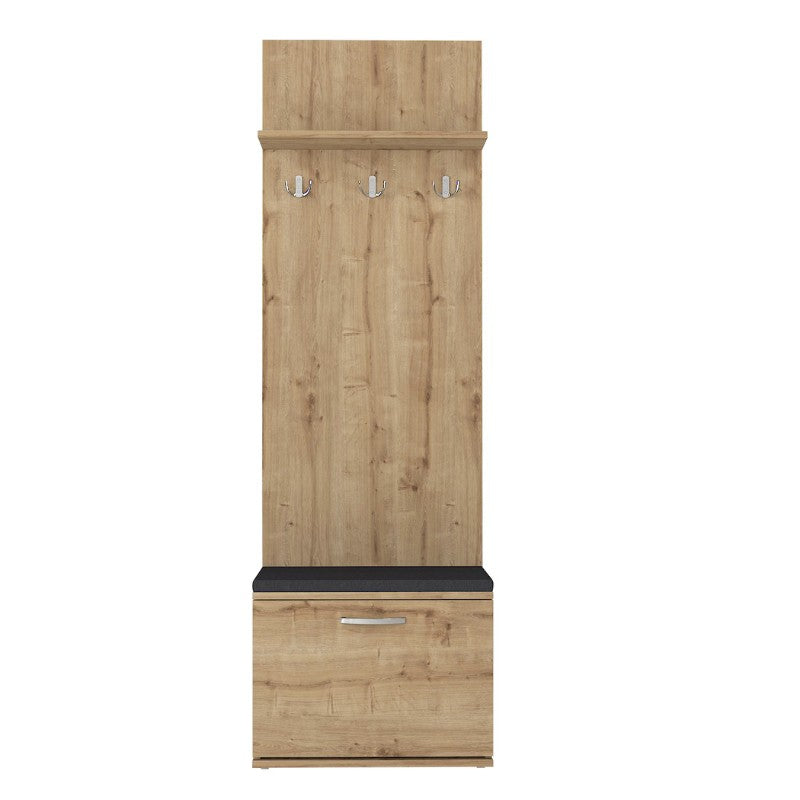 Track стойка за палта с меламин в цвят сапфирен дъб 60x38,2x190cm.