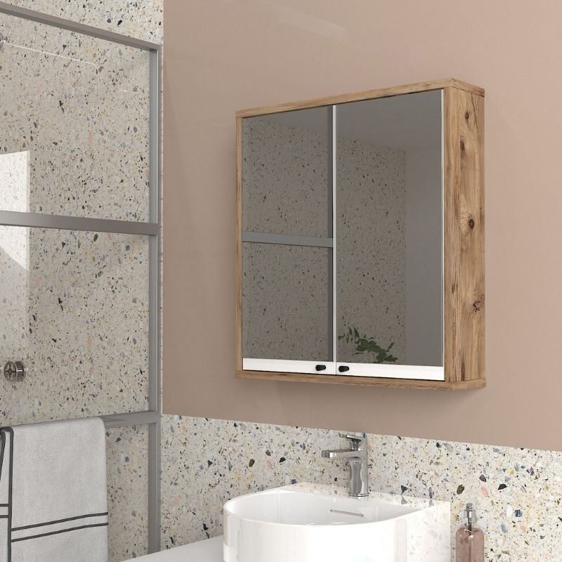 Melamine огледало за баня Lilian цвят atlantic pine 59,6x14.6x65cm.