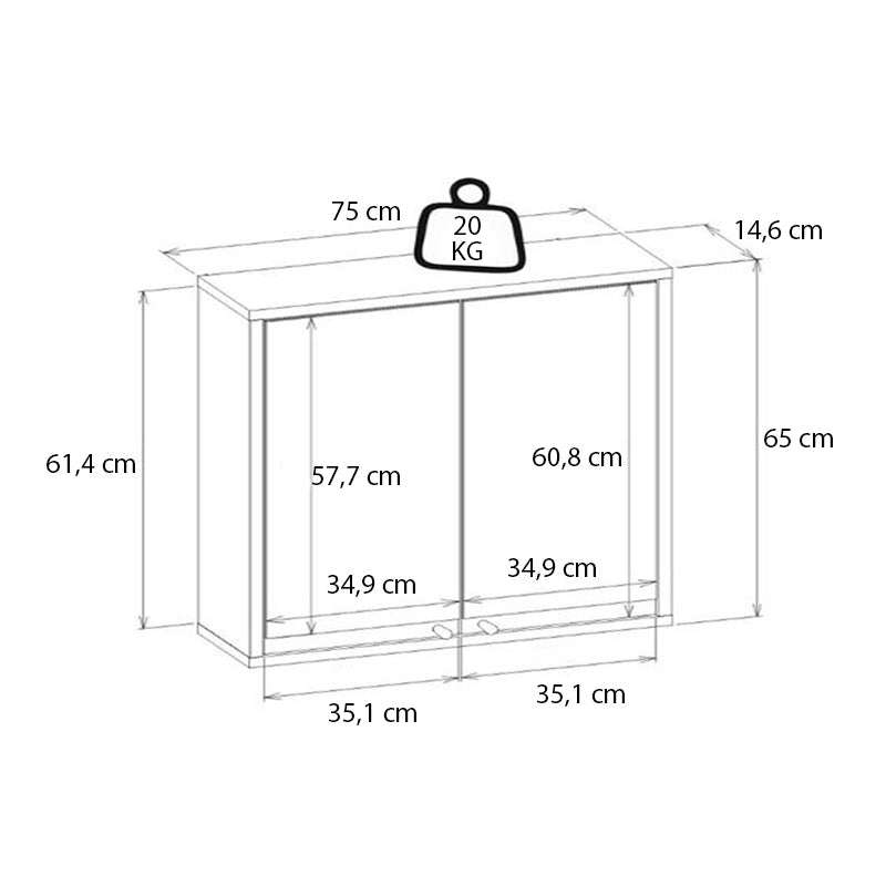 Melamine огледало за баня Lilian цвят atlantic pine 75x14.6x65cm.