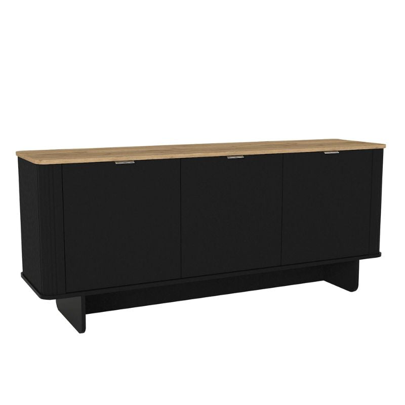 Bohema меламинова конзола в черно - цвят сепет дъб 180x47x76.6cm.