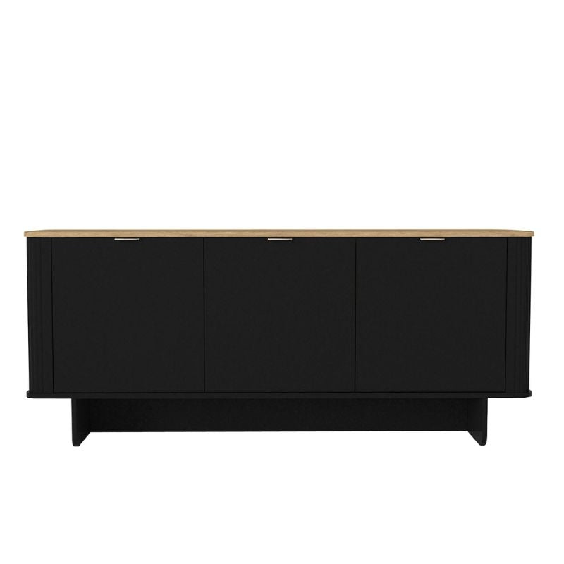 Bohema меламинова конзола в черно - цвят сепет дъб 180x47x76.6cm.
