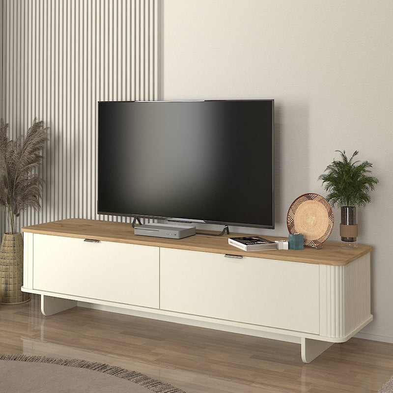 Bohema меламинова ТВ стойка в цвят слонова кост - сепет дъб 180x47x45.6cm.
