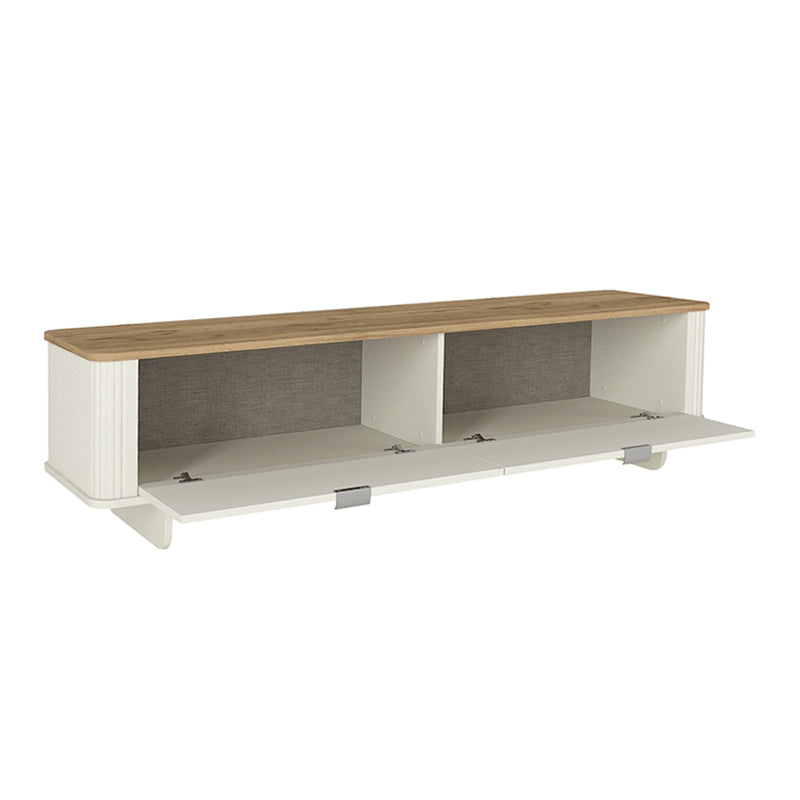 Bohema меламинова ТВ стойка в цвят слонова кост - сепет дъб 180x47x45.6cm.