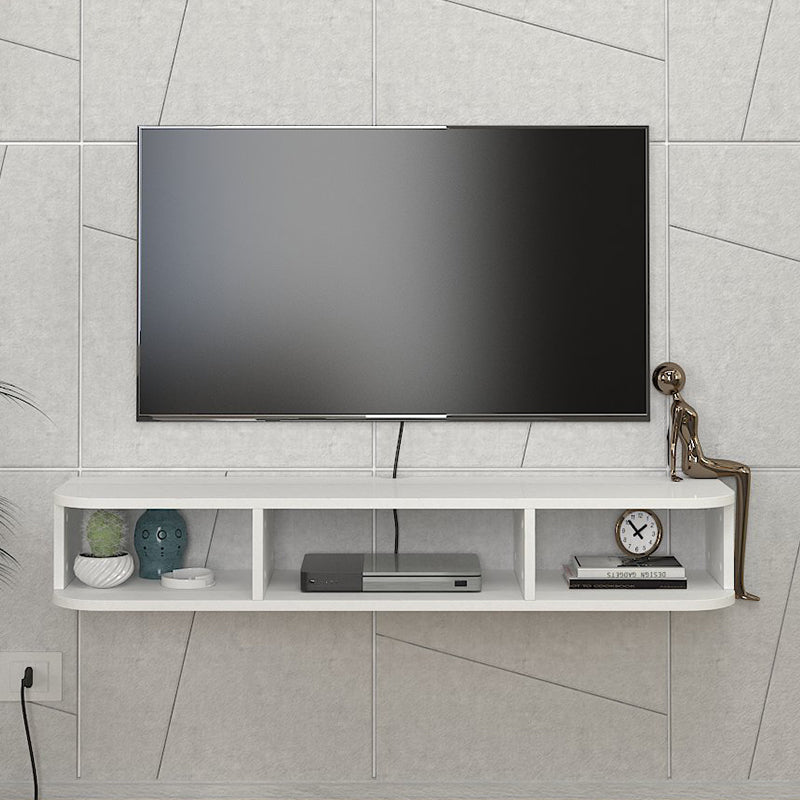 Стенно ТВ шкафче Bask меламин с LED осветление в бял цвят 120x29.6x19.2cm.