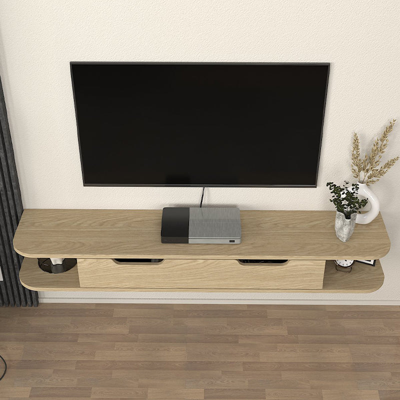 Noland меламинова стена за телевизор с LED осветление в цвят рота дъб 150x35x19.2cm.