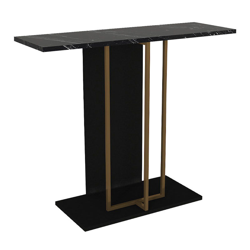 Brandy конзола от меламин в черно - черен мрамор - златист цвят 90x29.6x76.8cm.