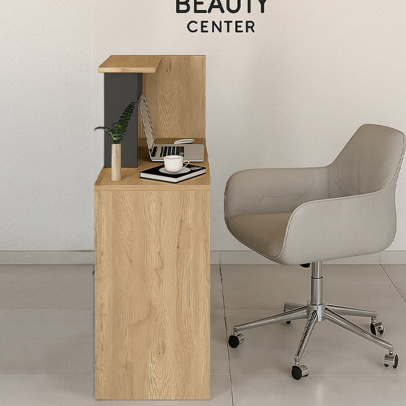 Enter Рецепция от меламин в цвят сепет дъб - антрацит 86.9x40x110.3cm