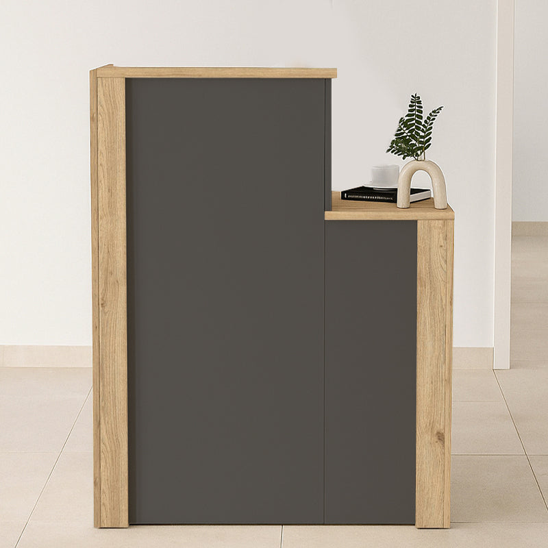 Enter Рецепция от меламин в цвят сепет дъб - антрацит 86.9x40x110.3cm