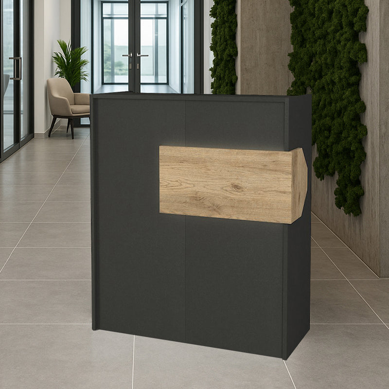 Aloha Рецепция от меламин с LED в антрацит - цвят сепет дъб 95,5x40x110.3cm
