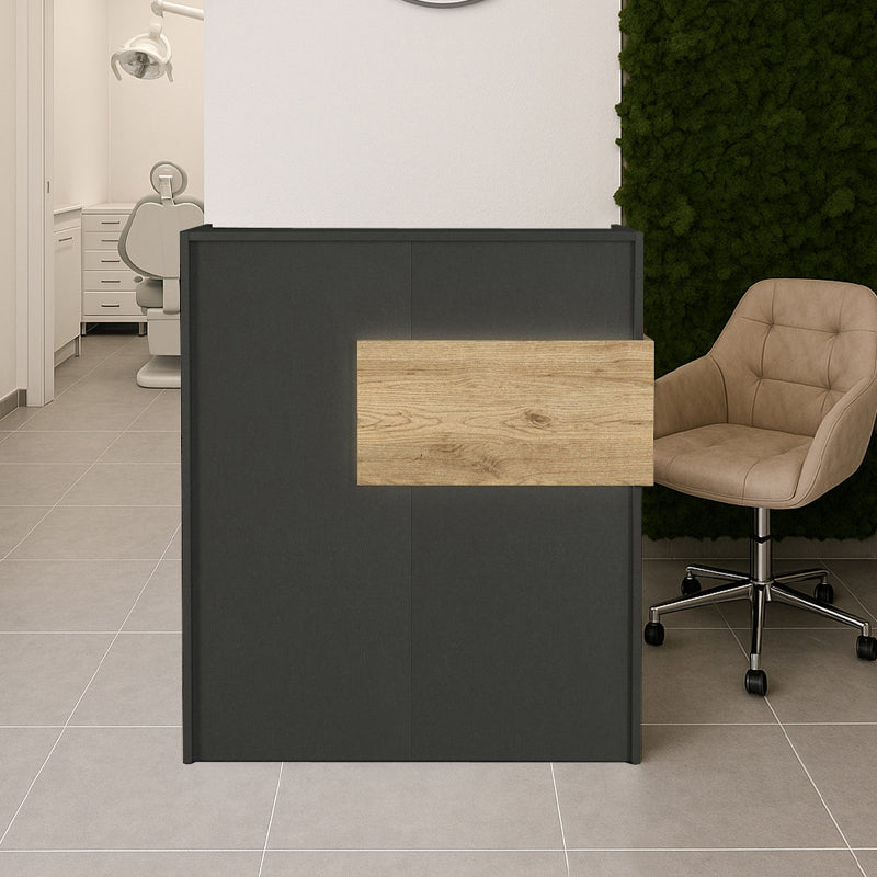 Aloha Рецепция от меламин с LED в антрацит - цвят сепет дъб 95,5x40x110.3cm