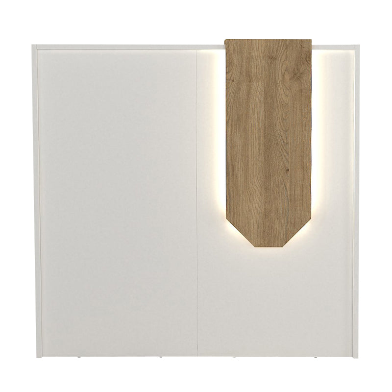 Navita Рецепция с LED, меламин, бяла, цвят сепет дъб 113.6x42x111.8cm