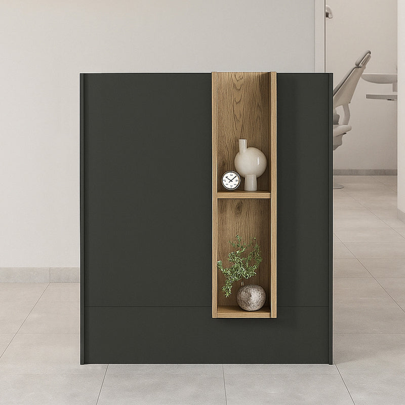 Bonveno меламинова рецепция - антракит - цвят дъб Sepet 90x43.2x110cm