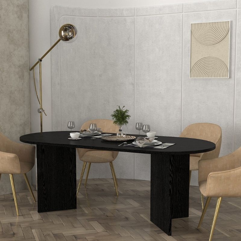 Cortado меламинова трапезна маса в цвят sencron black 200x90x74cm.