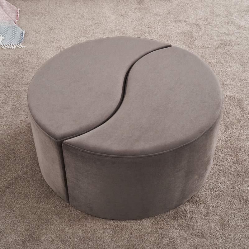 Alis табуретка от кадифе в светлосив цвят 80x80x40cm.
