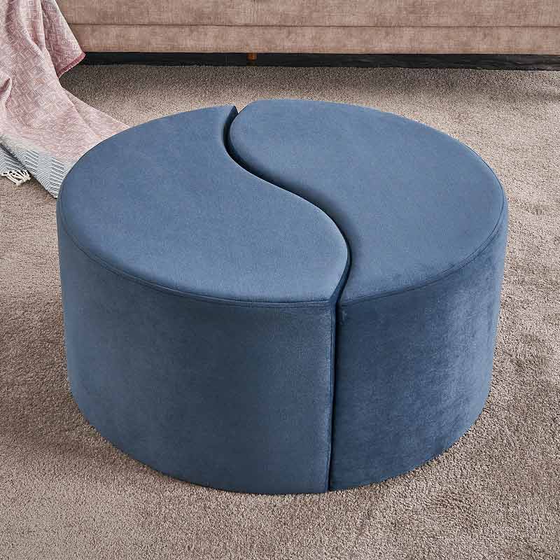 Alis столче от велур в син цвят 80x80x40cm.
