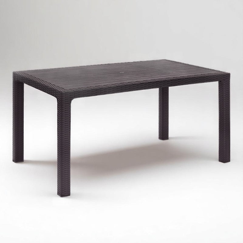 Kalan градинска маса от полипропилен в кафяв цвят 150x90x75cm