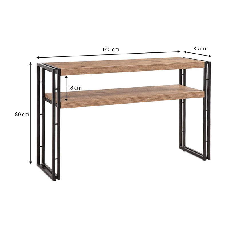 Console Atlas метал - меламин цвят атлантическа борова дървесина 140x35x80cm.
