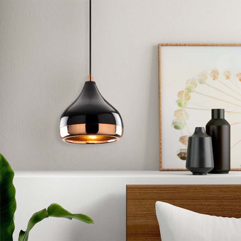 Precious E27 metallic ceiling lamp in black - bronze color Φ17x112cm.