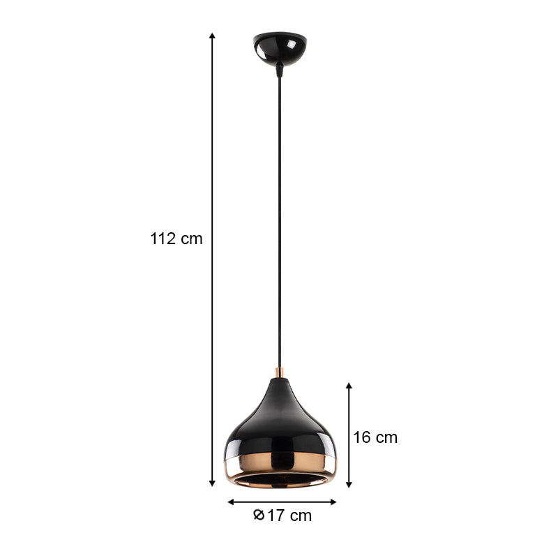 Precious E27 metallic ceiling lamp in black - bronze color Φ17x112cm.