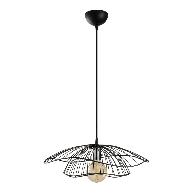 Yildo E27 metallic ceiling lamp in black color Φ50x111cm.